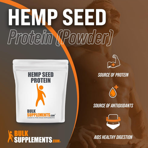 BulkSupplements.com Organic Hemp Seed Powder - Vegan Protein Powder, Unsweetened, 250 Grams (8.8 oz)
