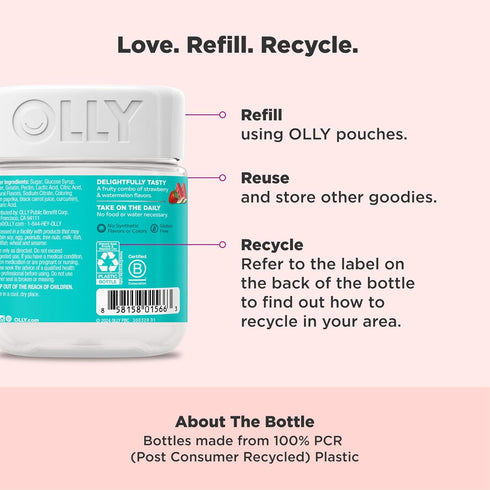 Gummy, Immune 50 100 Count OLLY Teen Girl Multi Healthy Skin and Support,* Essential Vitamins, Biotin, Zinc, Chewable