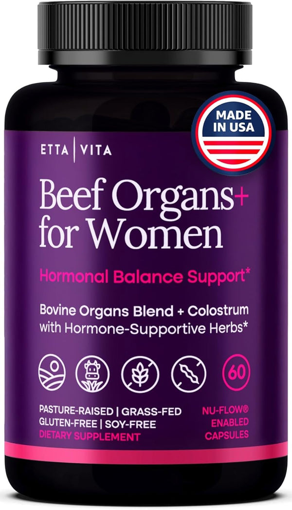 Primal Beef Organ Supplement for Women (Made in USA) Boosted w Shatavari,