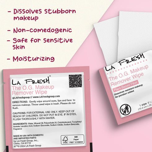 La Fresh Makeup Removal Facial Cleansing Wipes, Waterproof, 50 Count, Skin Care Travel Essentials