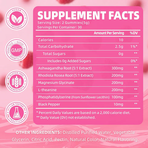 Gummies Gummies 60 Count Cortisol for Women, Cortisol Supplements with Magnesium Ashwagandha Rhodiola Rosea
