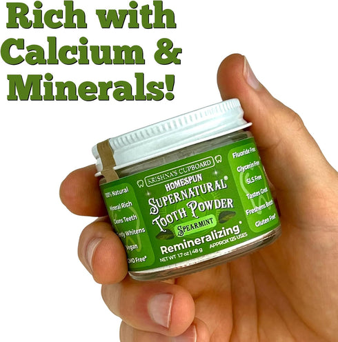 Krishna's Cupboard 1.7 oz Krishnas Cupboard Supernatural Tooth Powder All Natural Remineralizing & Whitening Tooth