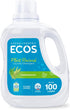 ECOS Laundry Detergent Liquid, 100 Loads, Plant-Powered, Lemongrass, 100 Fl Oz, Hypoallergenic