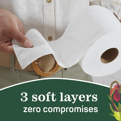 Aria 100% Recycled Toilet Paper, 1 Pack of 6 Rolls, 3 Soft Layers with Recyclable Paper Packaging