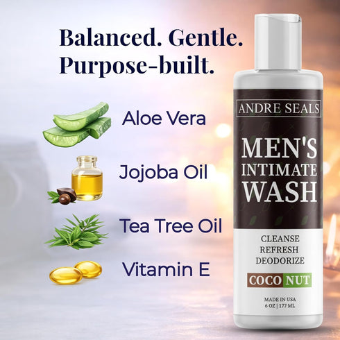 Intimate Wash for Men pH-Balanced Male Hygiene Cleanser, Refreshing Rich Lather | Coconut Lime Scent