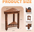 MISSEND 15 Shower Foot Rest in, Acacia Shower Stool for Shaving Legs,Corner Bath Shower Bench with Starage Shelf