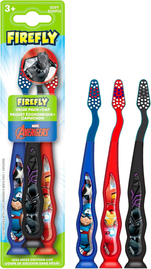 Firefly Firefly Marvel Avengers Toothbrush Value Pack, Soft Bristle Toothbrush for Kids