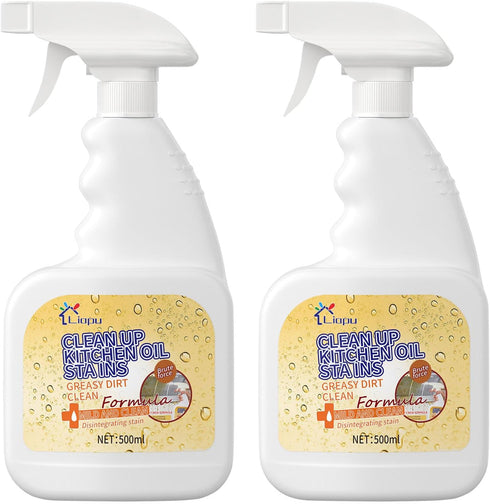 Liapu 2Pcs All Purpose Cleaner, Remove Stains Cleaning Spray, Kitchen Cleaner Spray, Heavy