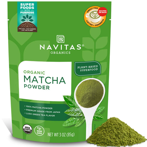 Matcha Powder, Premium Culinary Grade, USDA Organic, Non GMO, 3oz Bag by Navitas Organics