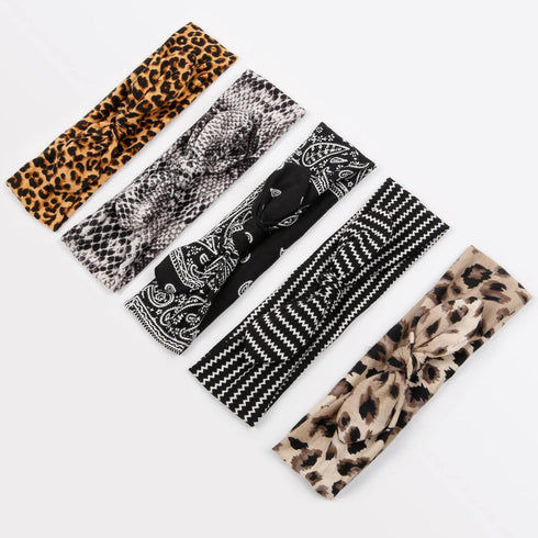 Huachi 12 Pack Bow Headbands for Women - Elastic Knotted Hair Band with Rabbit Ears, Cute Fashion Accessories