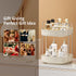YCIA&DONE 360 Rotating Makeup Organizer - 2 Tiers Square Shaped Vanity Storage in Warm White