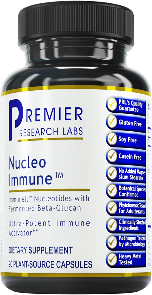 Premier Research Labs Nucleo Immune - Beta Glucan Supplements for Immune Support, 400mg Beta Glucan Per Serving - 90