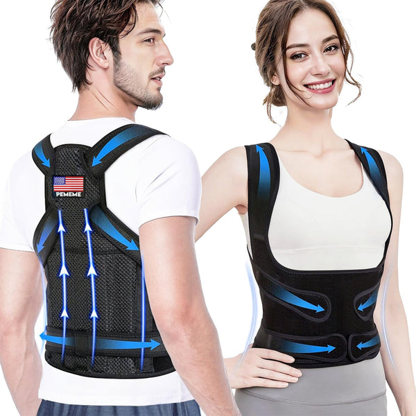 Adjustable Posture Corrector for Women and Men - Back Brace for Pain Relief, Lumbar Support, Breathable Back Support