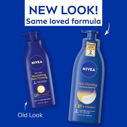 NIVEA Skin Firming Nourishing Hydration Body Lotion, 16.9 Fl Oz Pump Bottle