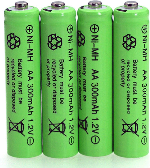 12 Packs 1.2V AA 300mAh Ni-MH Rechargeable Batteries for Solar Lights (AA Size)