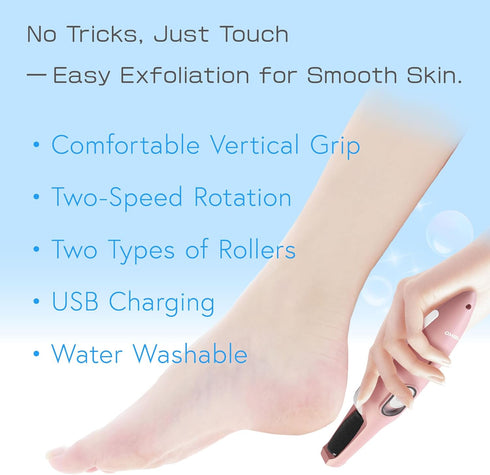 UNIQSTYLE Electric Callus Removers for Feet, Slim Portable ShineRoller, Rechargeable Compact Portable Electronic Foot