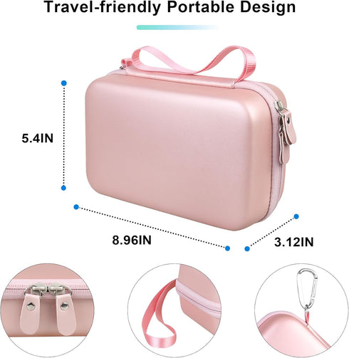 BOVKE Glucose Monitor Case, Diabetic Supply Travel Bag for Glucose Meter, Blood Sugar Test Strips, Lancets, Rosegold