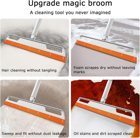 Multifunction Magic Broom, Purple - 4 in 1 Adjustable Silicone Wiper Floor Squeegee for Bathroom, Kitchen, Tile Cleaning