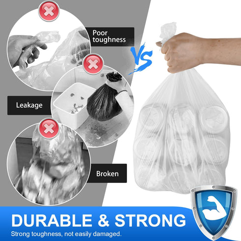 Charmount Small Trash Bags, 4 Gallon Garbage Bags for Bathroom, Kitchen, Bedroom, Unscented, 80 Count