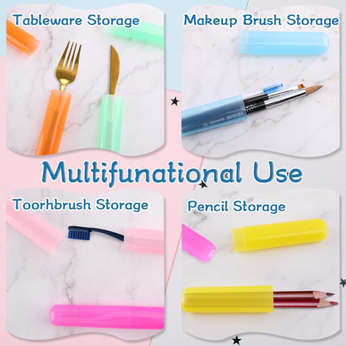 NICEMOVIC 120 Pieces Travel Toothbrush Holder, Portable Plastic Dust Proof Case for Travel, Camping