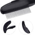 TecUnite 4 Packs Folding Eyelash Comb, Stainless Steel Teeth Eyebrow Comb and Lash Brush (Black)