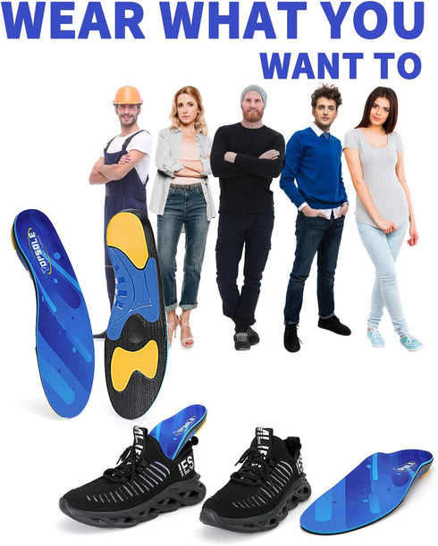 (220+lbs) Heavy Duty Support Orthotics for Pain Relief, Plantar Fasciitis Insoles for Men Women