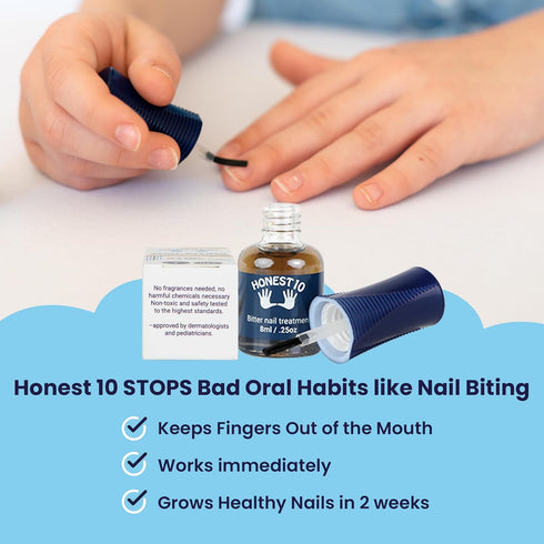 Honest10 Nail Biting Prevention for Kids & Adults - Safe Bitter Nail Polish Formula (0.25 oz)