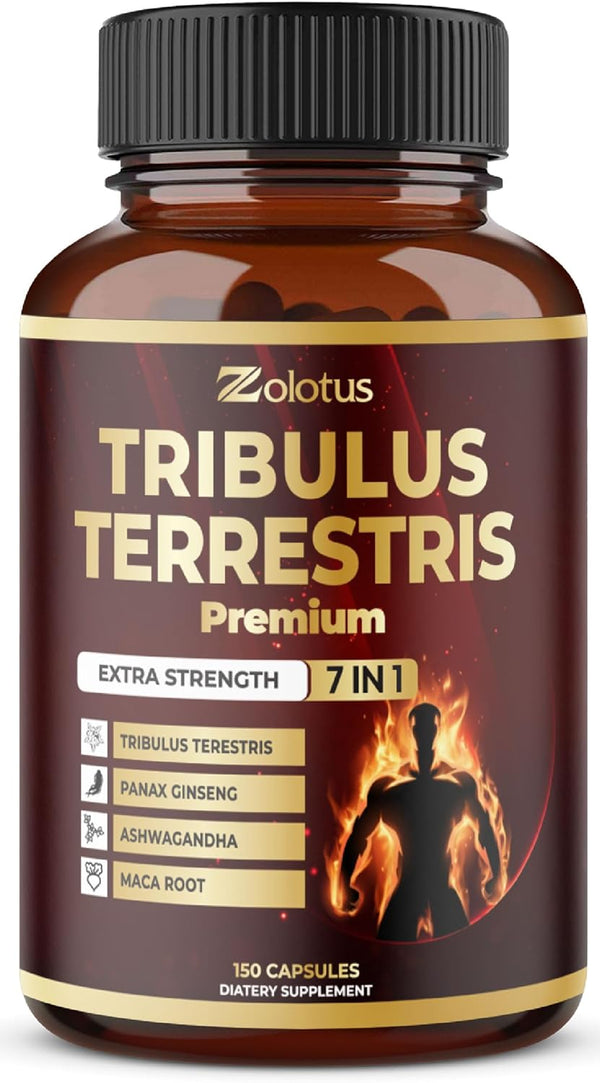 Tribulus Terrestris Supplement for Men & Women, 5-Month Supply with Ashwagandha, Panax Ginseng, 150 Count