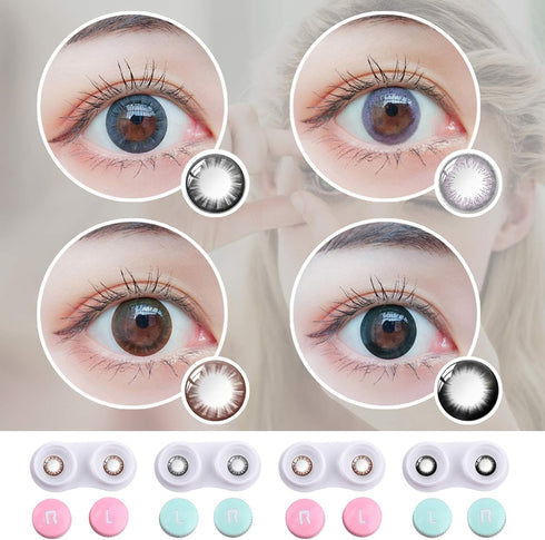 Contact Lens Case Portable Travel Box with Mirror, Tweezers, Remover Tool & Solution Bottle