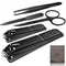 Manicure Pedicure Kit 5 Pieces Nail Clippers Set for Fingernails & Toenails with Vibrissac Scissor and Travel Case