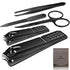 Manicure Pedicure Kit 5 Pieces Nail Clippers Set for Fingernails & Toenails with Vibrissac Scissor and Travel Case