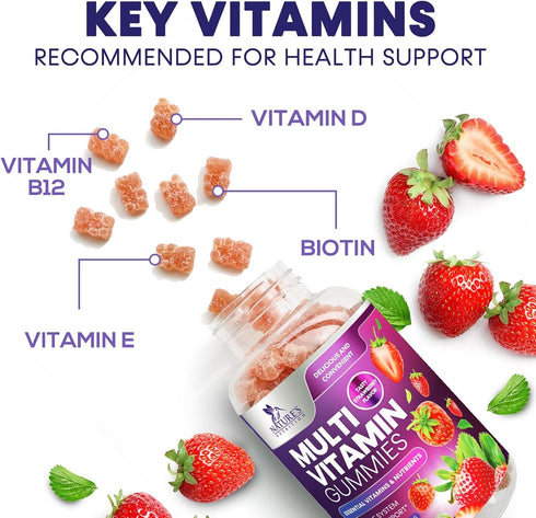 Multivitamin Gummies for Adults, Daily Gummy Vitamin for Women & Men, Extra Strength Immune Health Support - 120 Gummies