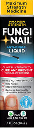 Fungi-Nail Anti-Fungal Liquid Solution, 1 Fl Oz, Kills Fungus for Nail & Athlete's Foot, Clinically Proven Cure