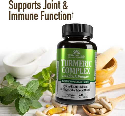Windmill Turmeric Complex 1500 Mg with Black Pepper Capsules, 60 Count