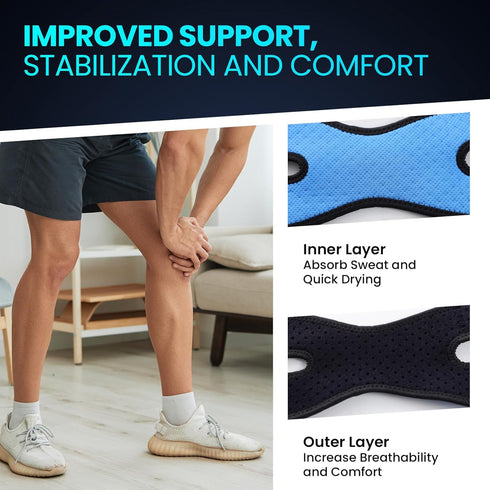Welnove Patellar Tendon Support Strap - 2 Pack Knee Braces for Men and Women, Adjustable Knee Strap for Pain Relief