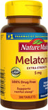 Nature Made Melatonin 5mg Extra Strength Tablets, 100% Drug Free Sleep Aid for Adults, 300 Tablets, 300 Day Supply