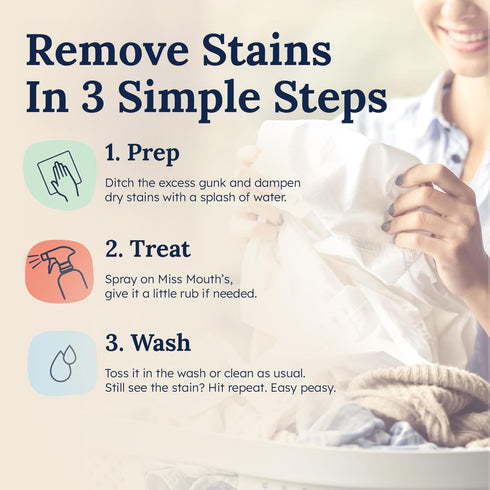 Miss Mouth's Messy Eater Stain Treater Spray - 4oz Stain Remover - Newborn & Baby Essentials - No Dry Cleaning Food,