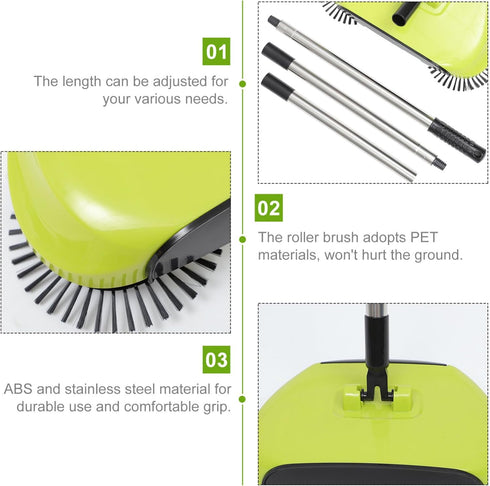 Veemoon Carpet Cleaner Machine, Push Broom Cleaning Mop, Manual Mop Cleaner, Floor Sweeper for Home Use