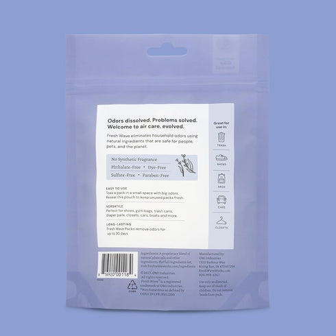 Fresh Wave Lavender Odor Eliminator & Deodorizing Packs | Bag of 6 | Natural Plant-Based Odor Relief