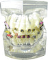 Dental Malocclusion Orthodontic Treatment Teeth Model with Metal Brackets, Colorful Ties, and Chains