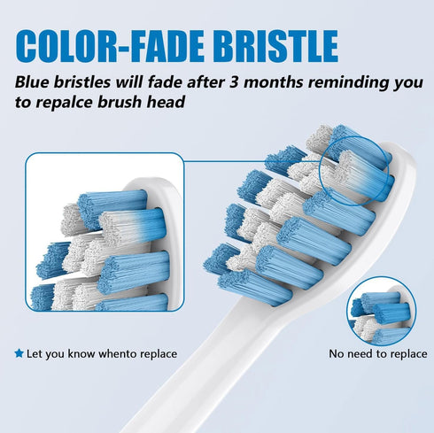5-Star Sonicare Compatible Replacement Heads, Electric Toothbrush Heads, 4 Pack, Blue