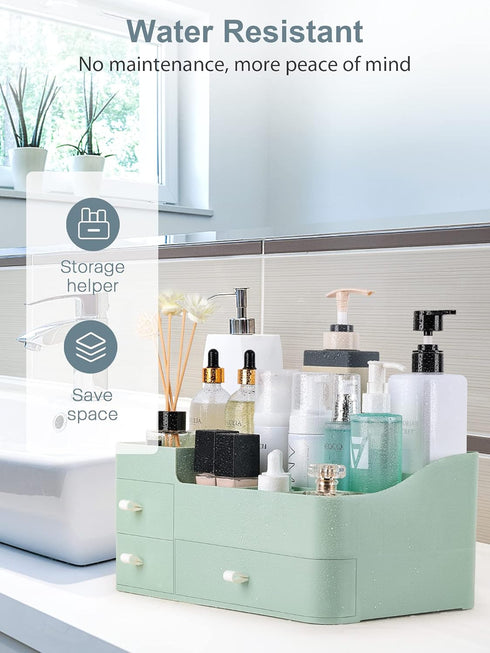 ONXE Makeup Organizer with Drawers, Large Capacity Countertop Organizer for Vanity, Bathroom and Bedroom Desk Cosmetics