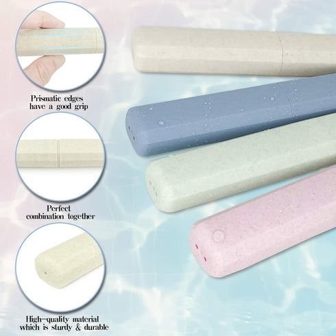Mulbozy 4 Packs Portable Travel Toothbrush Case, Breathable Plastic Toothbrush Holder for Home, Travel, Business