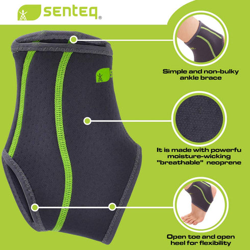 Ankle Brace for Men & Women, Compression Support for Sprained Ankles & Plantar Fasciitis, Medium