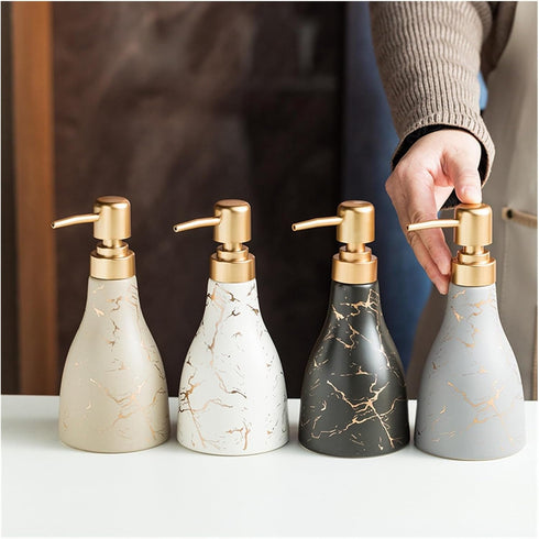 REFKIT Ceramic sub-Bottled Hand sanitizer Shower Gel Shampoo wash Press Bottle(Khaki)