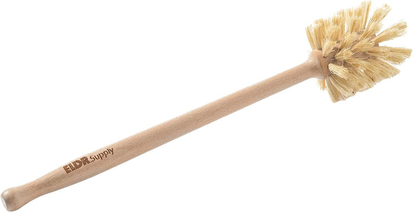 14in Bottle Brush with Extra Long German Beechwood Handle, Strong Hemp Bristles for Cleaning Wide Mouth Jars, Glasses,