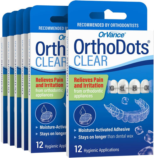 Orthodontic Wax Alternative, Clear Moisture Activated Braces Wax for Pain Relief, 72 Count