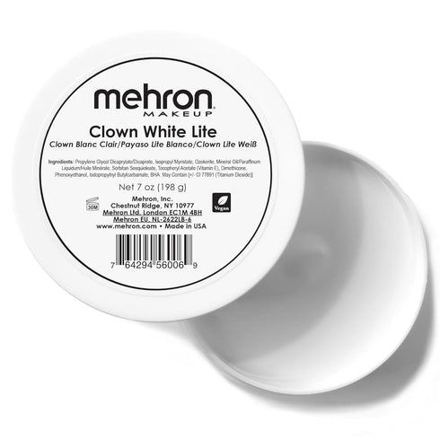 Mehron Makeup Clown White Lite, Professional Face Paint & Body Paint, White Cream Makeup for Clown, Stage, Halloween (7