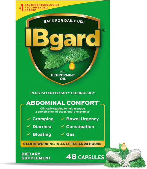 IBgard Gut Health Supplement - Peppermint Oil Capsules for Abdominal Comfort, 48 Capsules