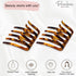 Parcelona French Crab Interlocking Savana Light Shell Medium 2 1/4" Celluloid No Slip Ponytail Updo Clips Flexible Sturdy Hold Hair Clips Side Comb for Women and Girls, Made in France Brown